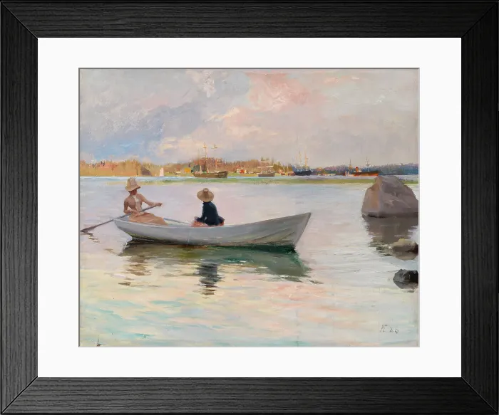 Framed Print : Girls in a Rowing Boat, 1886. Creator: Albert Edelfelt Framed Print : Girls in a Rowing Boat, 1886. Creator: Albert Edelfelt