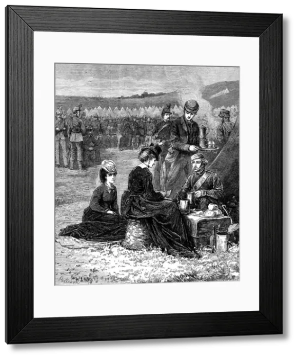 Framed Print : The Autumn Campaign: an early breakfast in camp, 1871. Creator: Unknown Framed Print : The Autumn Campaign: an early breakfast in camp, 1871. Creator: Unknown