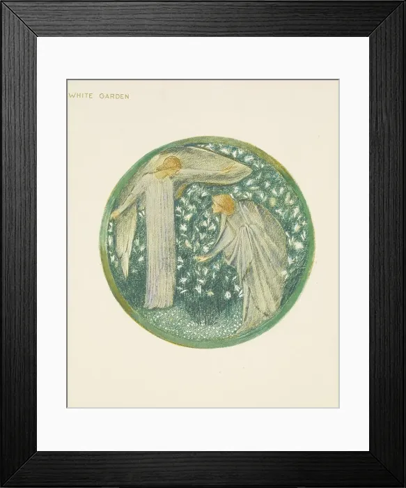 Framed Print : The Flower Book - White Garden, 1905. Creator: Sir Edward Coley Burne-Jones Framed Print : The Flower Book - White Garden, 1905. Creator: Sir Edward Coley Burne-Jones