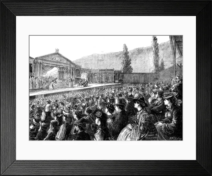 Framed Print : The audience at the Passion Play, Ober-Ammergau, 1871. Creators: Unknown, Matthew White Ridley Framed Print : The audience at the Passion Play, Ober-Ammergau, 1871. Creators: Unknown, Matthew White Ridley