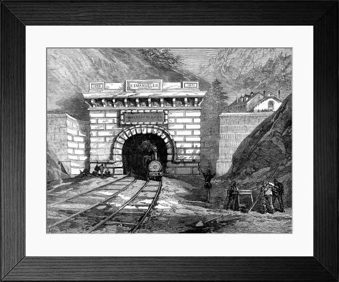Framed Print : North entrance to the Mont Cenis Tunnel: Modane, 1871. Creator: Unknown Framed Print : North entrance to the Mont Cenis Tunnel: Modane, 1871. Creator: Unknown