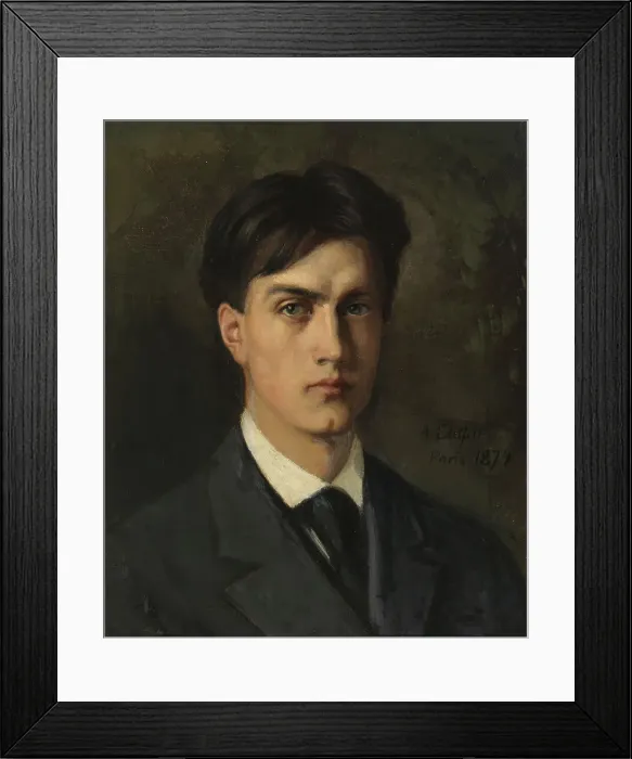 Framed Print : Self-Portrait, 1874. Creator: Albert Edelfelt Framed Print : Self-Portrait, 1874. Creator: Albert Edelfelt