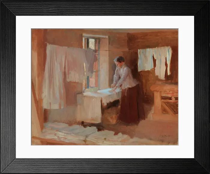Framed Print : Woman Ironing, study for the Washerwomen, 1888. Creator: Albert Edelfelt Framed Print : Woman Ironing, study for the Washerwomen, 1888. Creator: Albert Edelfelt