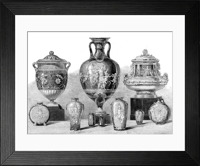 Framed Print : Porcelain at the International Exhibition, by Minton and Co. 1871. Creator: Unknown Framed Print : Porcelain at the International Exhibition, by Minton and Co. 1871. Creator: Unknown