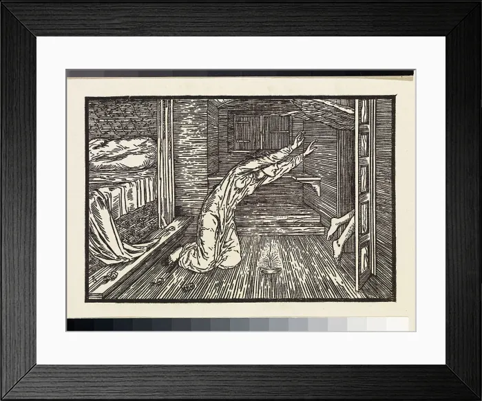 Framed Print : Cupid and Psyche - Psyche is abandoned by Cupid, 1880. Creator: Elizabeth Burden Framed Print : Cupid and Psyche - Psyche is abandoned by Cupid, 1880. Creator: Elizabeth Burden