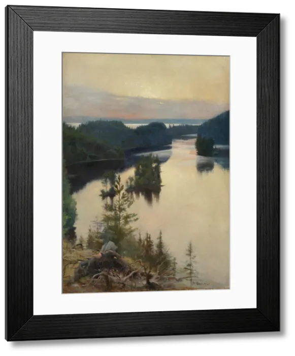 Framed Print : Kaukola Ridge at Sunset, 1889-1890. Creator: Albert Edelfelt Framed Print : Kaukola Ridge at Sunset, 1889-1890. Creator: Albert Edelfelt
