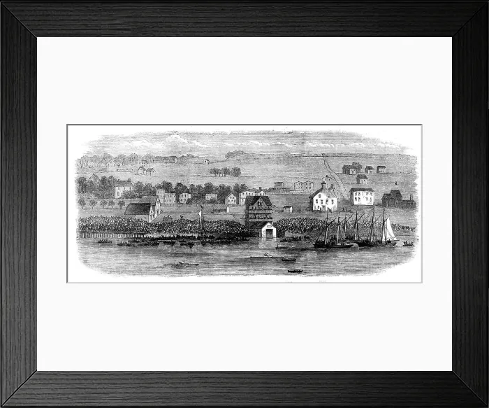 Framed Print : Regatta at Halifax, Nova Scotia - the champion sculler's race: the finish, 1871. Creator: Unknown Framed Print : Regatta at Halifax, Nova Scotia - the champion sculler's race: the finish, 1871. Creator: Unknown