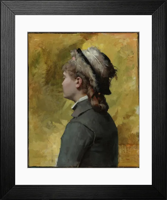 Framed Print : Young Woman in Grey, c1878. Creator: Albert Edelfelt Framed Print : Young Woman in Grey, c1878. Creator: Albert Edelfelt