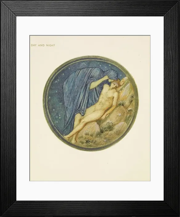 Framed Print : The Flower Book - Day and Night, 1905. Creator: Sir Edward Coley Burne-Jones Framed Print : The Flower Book - Day and Night, 1905. Creator: Sir Edward Coley Burne-Jones