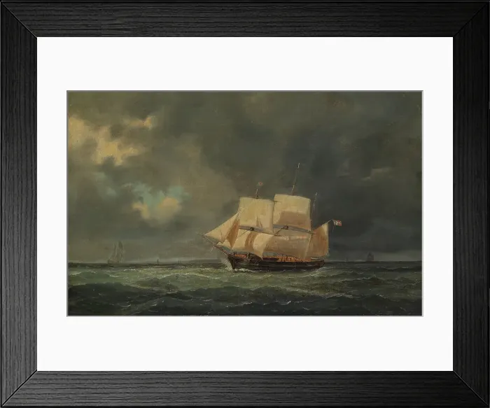 Framed Print : Marine Landscape, 1845. Creator: Anton Melbye Framed Print : Marine Landscape, 1845. Creator: Anton Melbye