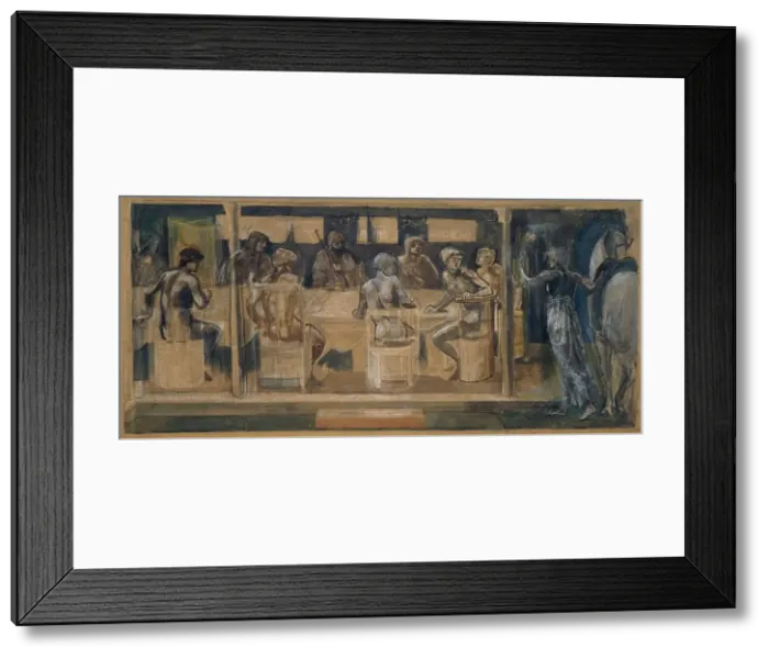 Framed Print : Quest for the Holy Grail - study for The Summons, 1894. Creator: Sir Edward Coley Burne-Jones Framed Print : Quest for the Holy Grail - study for The Summons, 1894. Creator: Sir Edward Coley Burne-Jones