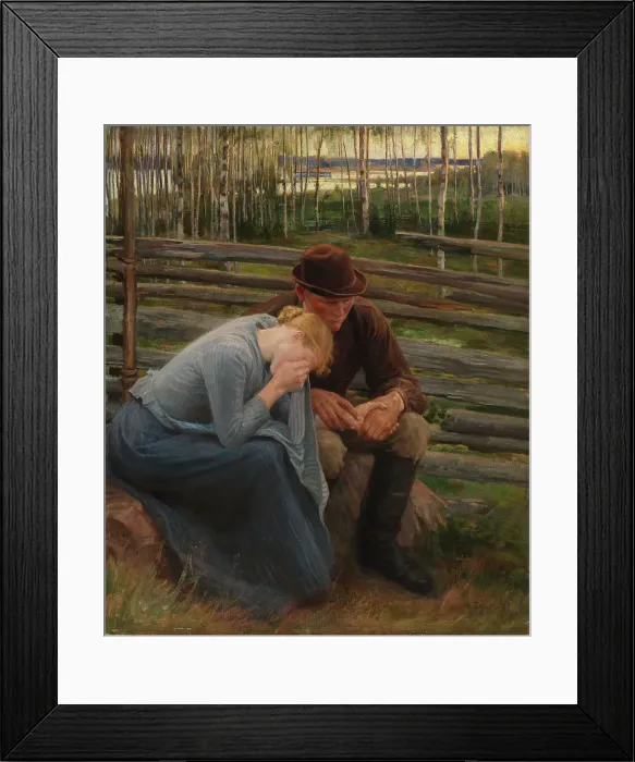 Framed Print : Sorrow, variation of the illustration for the poem At the Fair of Vernamo; Sorrow, 1894. Creator: Albert Edelfelt Framed Print : Sorrow, variation of the illustration for the poem At the Fair of Vernamo; Sorrow, 1894. Creator: Albert Edelfelt