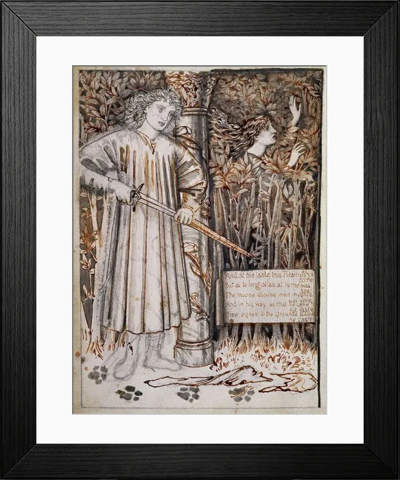 Framed Print : Pyramus and Thisbe - Pyramus Draws His Sword to Slay Himself, 1866. Creator: Sir Edward Coley Burne-Jones Framed Print : Pyramus and Thisbe - Pyramus Draws His Sword to Slay Himself, 1866. Creator: Sir Edward Coley Burne-Jones