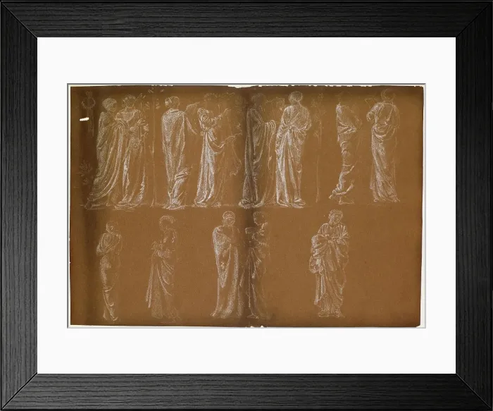 Framed Print : Female - Thirteen Drapery Studies, 1868. Creator: Sir Edward Coley Burne-Jones Framed Print : Female - Thirteen Drapery Studies, 1868. Creator: Sir Edward Coley Burne-Jones