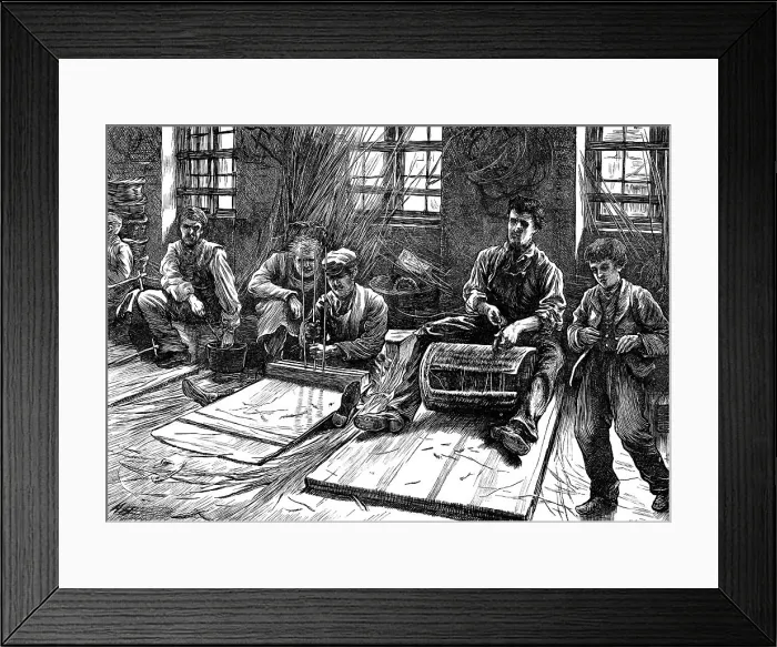Framed Print : Blind basket-makers, 1871. Creator: Unknown Framed Print : Blind basket-makers, 1871. Creator: Unknown