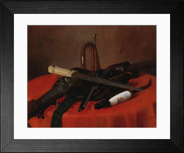 Framed Print : Still Life, 1873. Creator: Albert Edelfelt Framed Print : Still Life, 1873. Creator: Albert Edelfelt