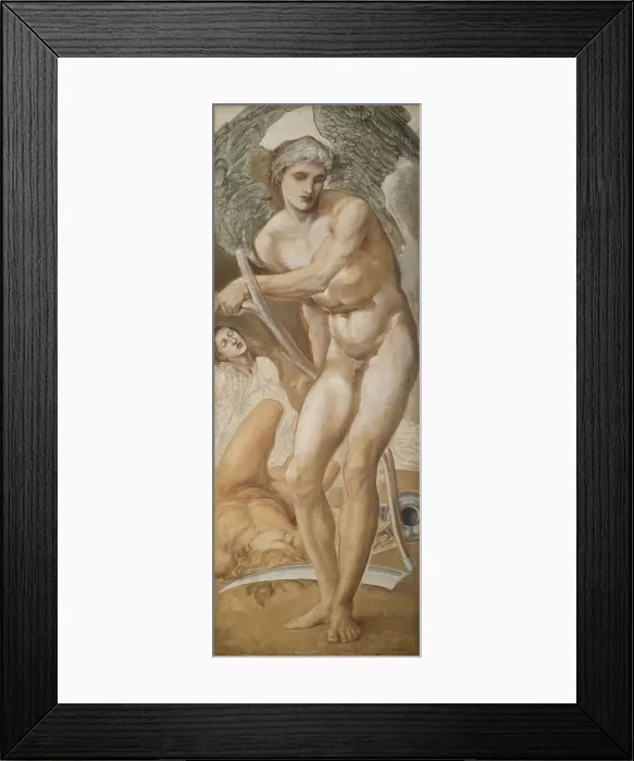 Framed Print : Troy Triptych - Study of Oblivion conquering Fame, 1875. Creator: Sir Edward Coley Burne-Jones Framed Print : Troy Triptych - Study of Oblivion conquering Fame, 1875. Creator: Sir Edward Coley Burne-Jones