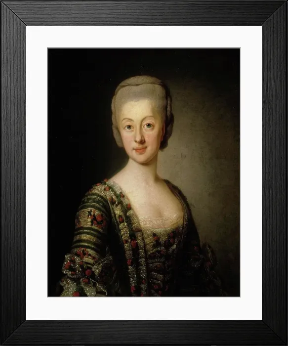 Framed Print : Sophia Magdalena, Queen of Sweden, 1775. Creator: Workshop of Alexander Roslin Framed Print : Sophia Magdalena, Queen of Sweden, 1775. Creator: Workshop of Alexander Roslin