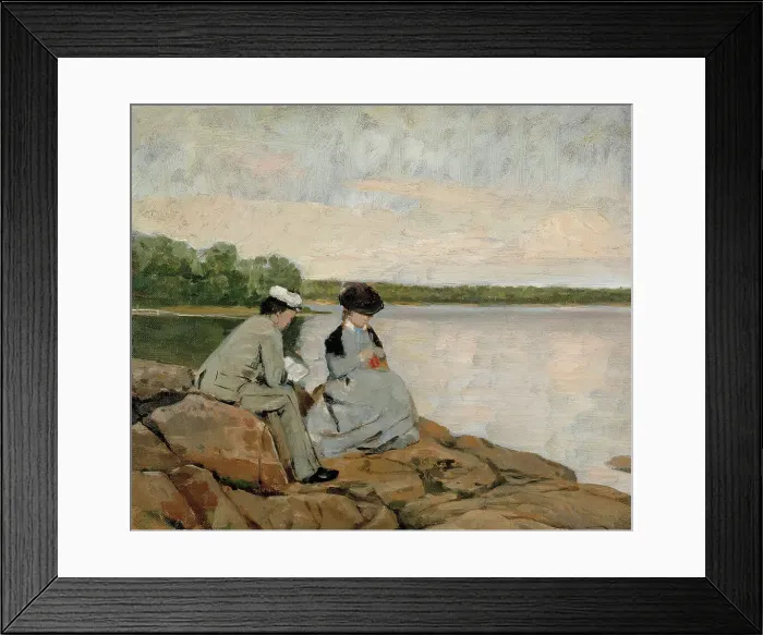 Framed Print : Two on the Shore, 1877. Creator: Arvid Liljelund Framed Print : Two on the Shore, 1877. Creator: Arvid Liljelund