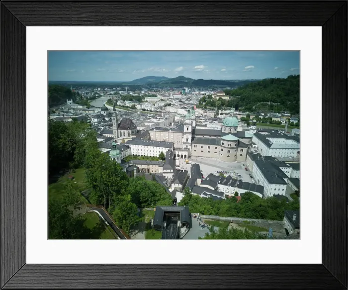 Framed Print : View over the city of Salzburg from the Festung Hohensalzburg fortress, 2022. Creator: Ethel Davies Framed Print : View over the city of Salzburg from the Festung Hohensalzburg fortress, 2022. Creator: Ethel Davies