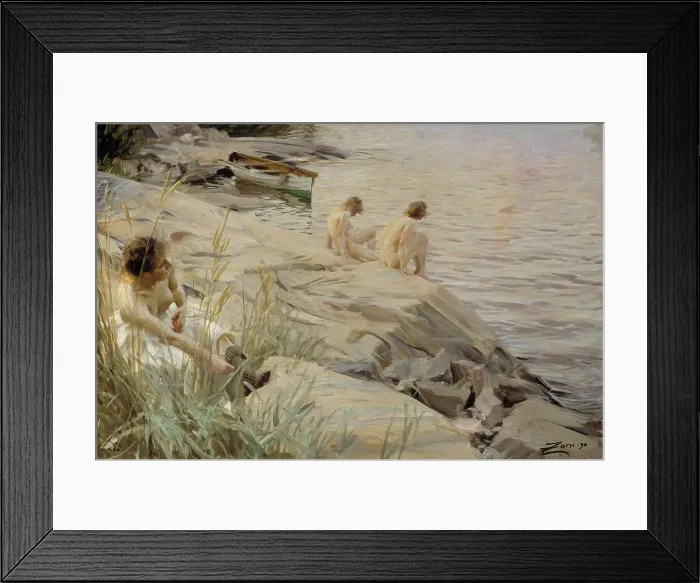 Framed Print : Girls Bathing in the Open Air (Out of Doors); Bathing Girls, Outside; Outdoors, 1890. Creator: Anders Leonard Zorn Framed Print : Girls Bathing in the Open Air (Out of Doors); Bathing Girls, Outside; Outdoors, 1890. Creator: Anders Leonard Zorn