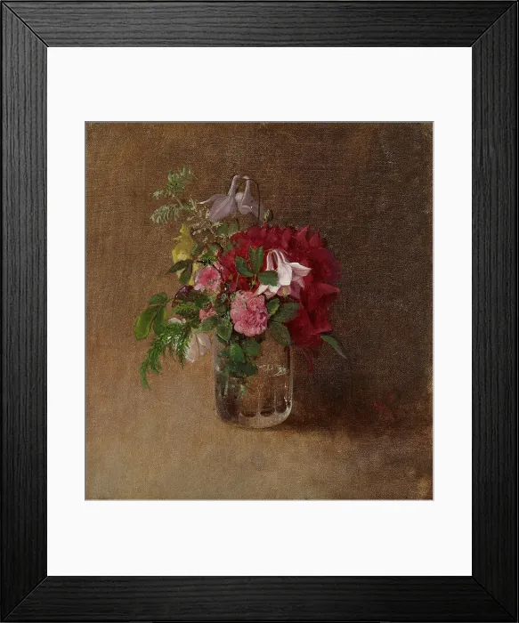 Framed Print : Flowers in a Glass, 1873. Creator: Albert Edelfelt Framed Print : Flowers in a Glass, 1873. Creator: Albert Edelfelt