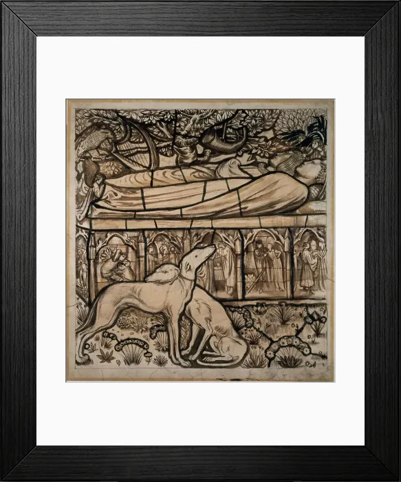 Framed Print : The Tomb of Tristram and Iseult, 1862. Creator: Sir Edward Coley Burne-Jones