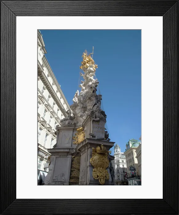Framed Print : Pestsaule, or column to ward off plague, in the centre of the city, Am Graben, Vienna, Austria, 2022 Creator: Ethel Davies Framed Print : Pestsaule, or column to ward off plague, in the centre of the city, Am Graben, Vienna, Austria, 2022 Creator: Ethel Davies