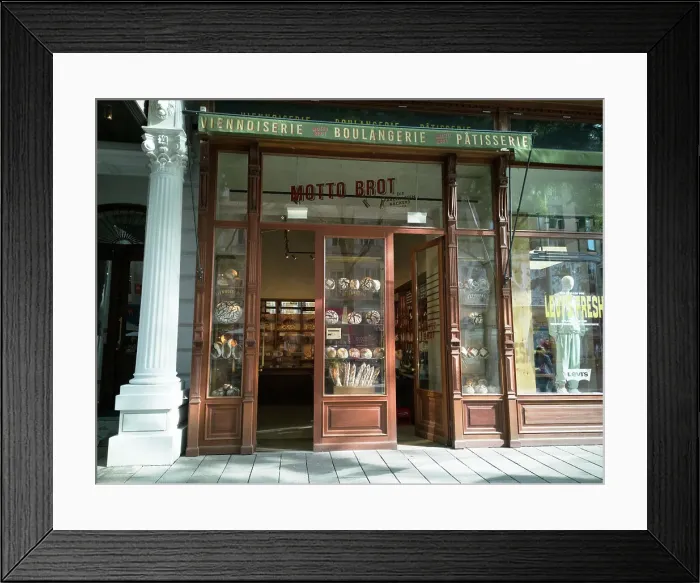 Framed Print : A bakery off the Maria Hilferstrasse, one of the main shopping streets in Vienna, Austria, 2022. Creator: Ethel Davies Framed Print : A bakery off the Maria Hilferstrasse, one of the main shopping streets in Vienna, Austria, 2022. Creator: Ethel Davies