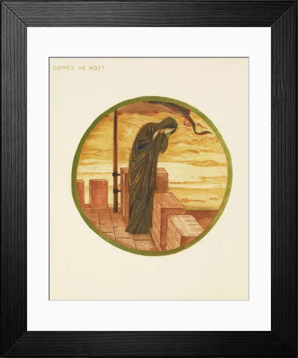 Framed Print : The Flower Book- Comes he not?, 1905. Creator: Sir Edward Coley Burne-Jones Framed Print : The Flower Book- Comes he not?, 1905. Creator: Sir Edward Coley Burne-Jones