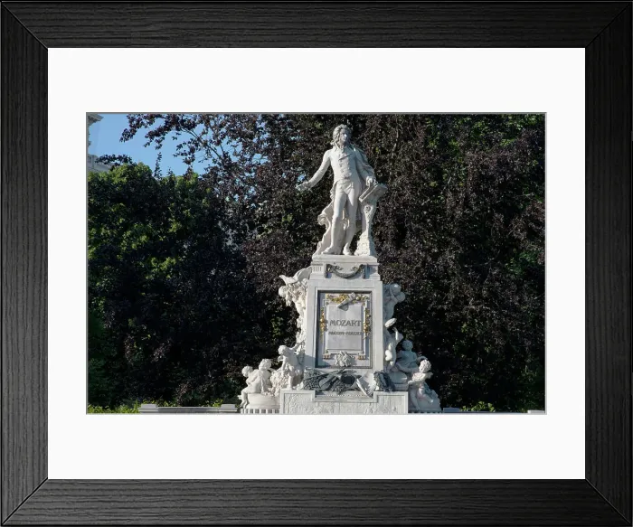 Framed Print : Marble statue of Mozart erected in 1896, in the Burggarten in Vienna, Austria, 2022. Creator: Ethel Davies Framed Print : Marble statue of Mozart erected in 1896, in the Burggarten in Vienna, Austria, 2022. Creator: Ethel Davies