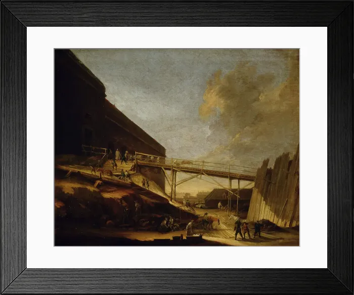 Framed Print : Construction Work in Suomenlinna, the Bastion Höpken on Susisaari, 1760-1765. Creator: Augustin Ehrensvard Framed Print : Construction Work in Suomenlinna, the Bastion Höpken on Susisaari, 1760-1765. Creator: Augustin Ehrensvard