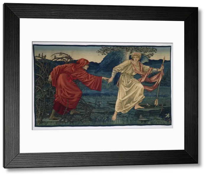 Framed Print : Love leading the Pilgrim - tapestry, 1909. Creator: Morris & Co Framed Print : Love leading the Pilgrim - tapestry, 1909. Creator: Morris & Co