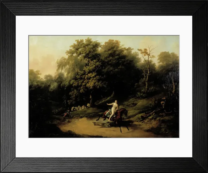 Framed Print : A woman riding and a hussar, 1788-1840. Creator: Auguste Joseph Desarnod the Elder Framed Print : A woman riding and a hussar, 1788-1840. Creator: Auguste Joseph Desarnod the Elder