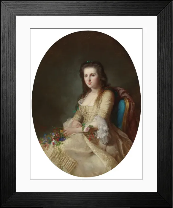 Framed Print : Woman in 18th Century Dress, 1863. Creator: Erik Johan Lofgren Framed Print : Woman in 18th Century Dress, 1863. Creator: Erik Johan Lofgren
