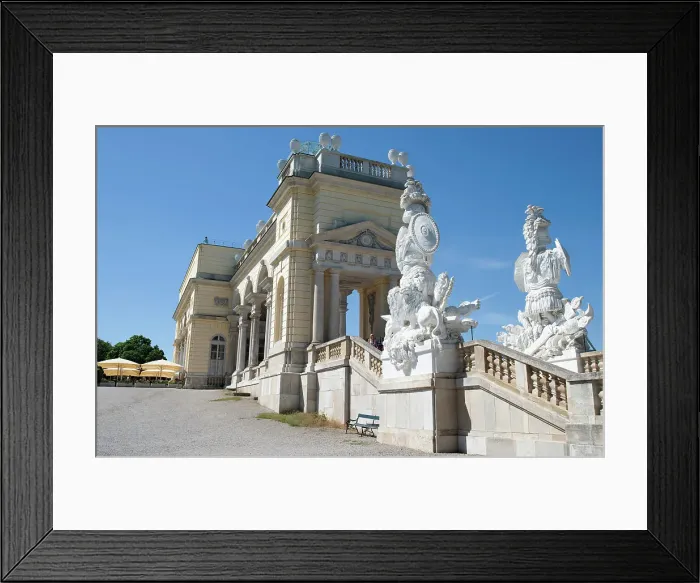 Framed Print : Hilltop triumphal arch and café overlooking the Palace of Schonbrunn, Vienna, Austria, 2022. Creator: Ethel Davies Framed Print : Hilltop triumphal arch and café overlooking the Palace of Schonbrunn, Vienna, Austria, 2022. Creator: Ethel Davies
