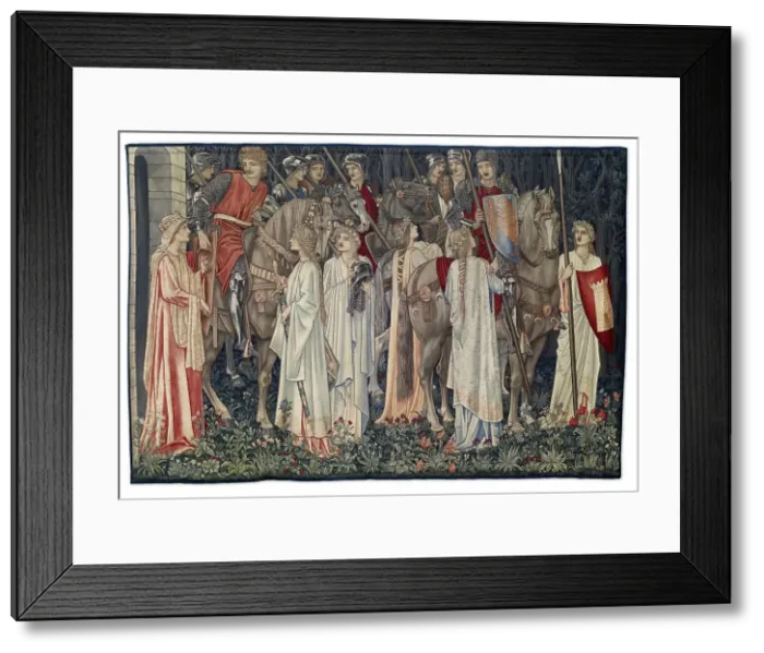 Framed Print : Quest for the Holy Grail Tapestries - Panel 2 - The Arming and Departure of the Knights, 1895-96. Creator: Sir Edward Coley Burne-Jones