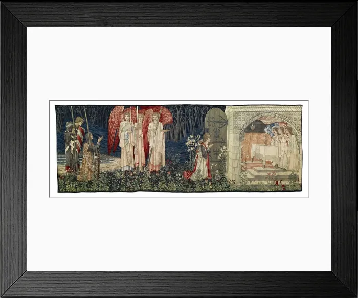 Framed Print : Quest for the Holy Grail Tapestries - Panel 6 - The Attainment; The Vision of the Holy... 1895-96. Creator: Sir Edward Coley Burne-Jones Framed Print : Quest for the Holy Grail Tapestries - Panel 6 - The Attainment; The Vision of the Holy... 1895-96. Creator: Sir Edward Coley Burne-Jones