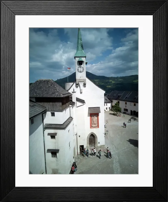 Framed Print : Looking down onto the Chapel and square in the Festung Hohensalzburg, 2022. Creator: Ethel Davies Framed Print : Looking down onto the Chapel and square in the Festung Hohensalzburg, 2022. Creator: Ethel Davies