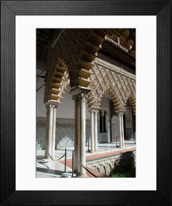 Framed Print : Courtyard of the Royal Alcazar of Seville, the royal palace prevously a citadel, Spain, 2023. Creator: Ethel Davies Framed Print : Courtyard of the Royal Alcazar of Seville, the royal palace prevously a citadel, Spain, 2023. Creator: Ethel Davies