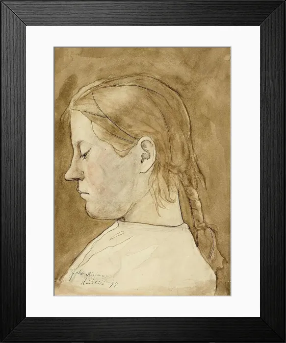 Framed Print : Girl, 1897. Creator: Juho Rissanen Framed Print : Girl, 1897. Creator: Juho Rissanen