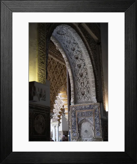 Framed Print : Interior of the Royal Alcazar of Seville, the royal palace prevously a citadel, Spain, 2023. Creator: Ethel Davies