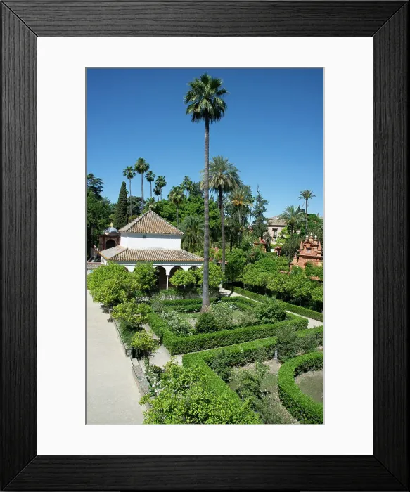 Framed Print : A garden at the Royal Alcazar of Seville, the royal palace prevously a citadel, Spain, 2023. Creator: Ethel Davies Framed Print : A garden at the Royal Alcazar of Seville, the royal palace prevously a citadel, Spain, 2023. Creator: Ethel Davies