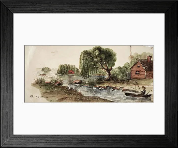 Framed Print : Coastal landscape, 1850-1855. Creator: Karl Anders Ekman Framed Print : Coastal landscape, 1850-1855. Creator: Karl Anders Ekman