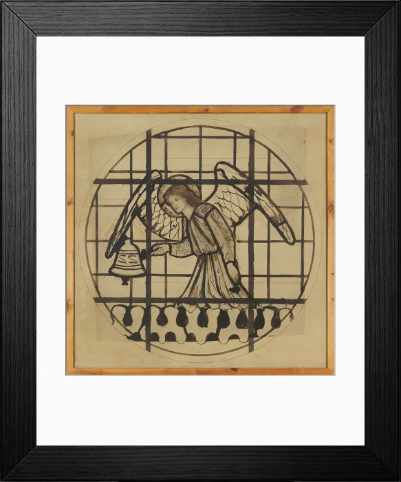 Framed Print : Angel playing on bells, 1862. Creator: Sir Edward Coley Burne-Jones Framed Print : Angel playing on bells, 1862. Creator: Sir Edward Coley Burne-Jones
