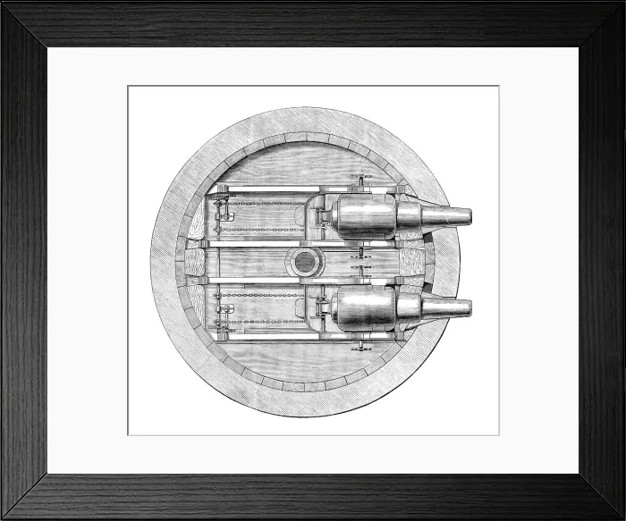 Framed Print : Plan of Captain Scott's turret gun-carriage in the Glatton, 1871. Creator: Unknown Framed Print : Plan of Captain Scott's turret gun-carriage in the Glatton, 1871. Creator: Unknown