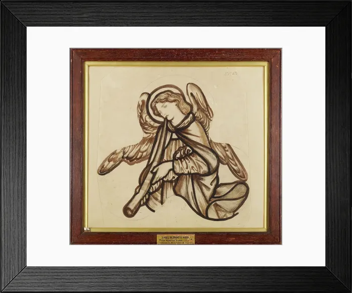 Framed Print : Angel playing a horn, 1862-3. Creator: Sir Edward Coley Burne-Jones Framed Print : Angel playing a horn, 1862-3. Creator: Sir Edward Coley Burne-Jones