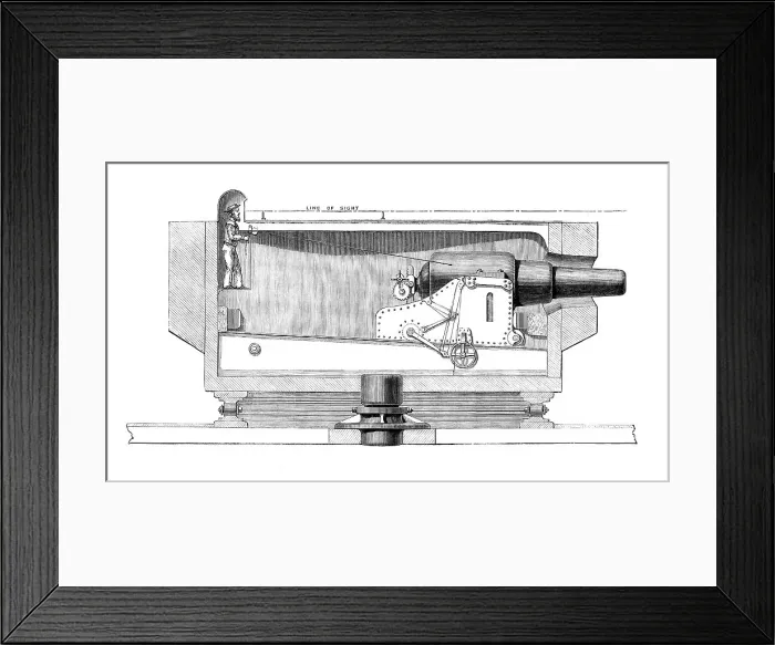 Framed Print : Section of Captain Scott's turret gun-carriage in the Glatton, 1871. Creator: Unknown Framed Print : Section of Captain Scott's turret gun-carriage in the Glatton, 1871. Creator: Unknown