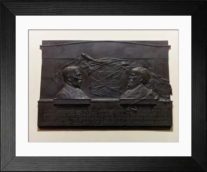 Framed Print : Memorial Tablet of Sir Richard and George Tangye, 1908. Creator: William Robert Colton