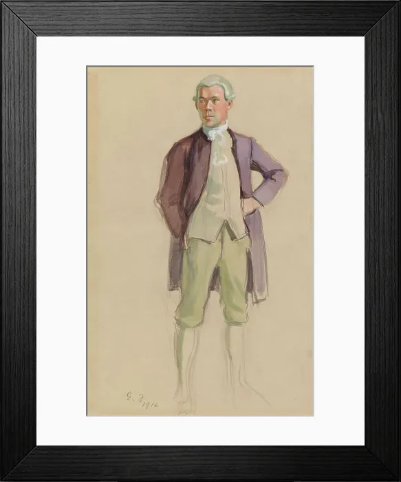 Framed Print : Man in Rococo Attire (F.E. Sillanpää), study for the mural Meeting of the Aurora Society, 1916. Creator: Eero Jarnefelt Framed Print : Man in Rococo Attire (F.E. Sillanpää), study for the mural Meeting of the Aurora Society, 1916. Creator: Eero Jarnefelt